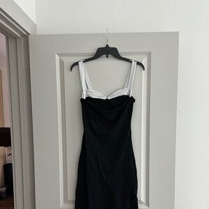 Reformation Nelle Knit Chic Black and White Dress